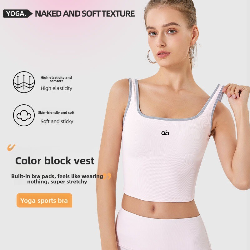 Suspender Tank Top - بلوزة يوغا صيفية للنساء بتصميم مضلع