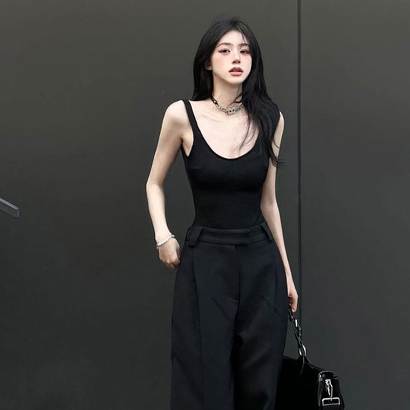 بدلة قطعة واحدة سوداء مثيرة بد - مراجعة Suspender Tank Top وسعره